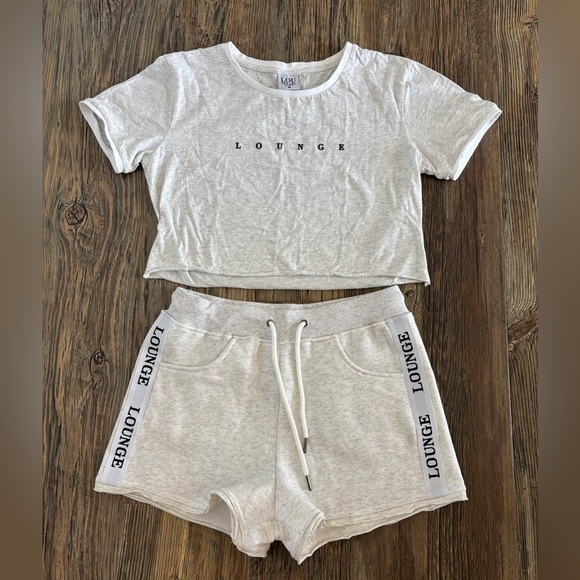 Lounge Apparel Other - Lounge Apparel 2-pc Tee Shirt & Shorts Set Womens M Loungewear PJs Grey Marl